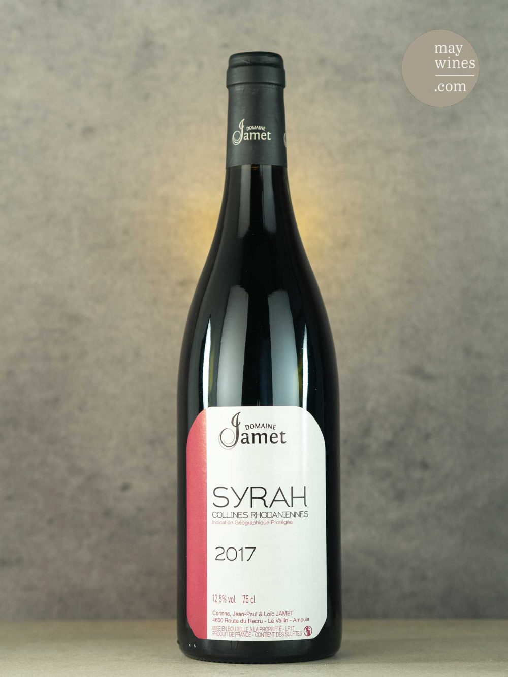 May Wines – Rotwein – 2017 Collines Rhodaniennes IGP Syrah - Domaine Jamet