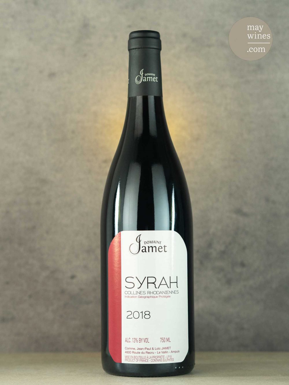 May Wines – Rotwein – 2019 Collines Rhodaniennes IGP Syrah - Domaine Jamet