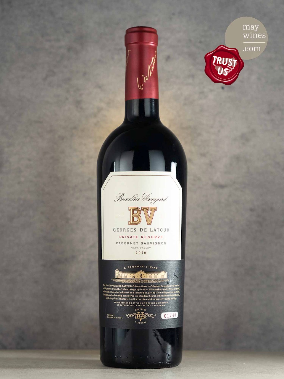 May Wines – Rotwein – 2019 Private Reserve Cabernet Sauvignon - Beaulieu Vineyard - Georges de Latour