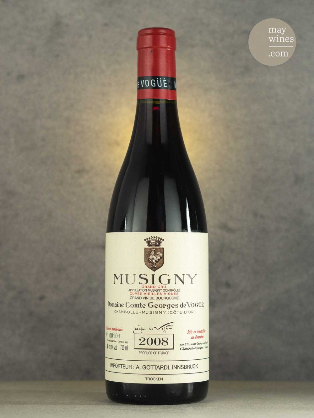 May Wines – Rotwein – 2008 Musigny V. V. Grand Cru - Domaine Comte Georges de Vogüé
