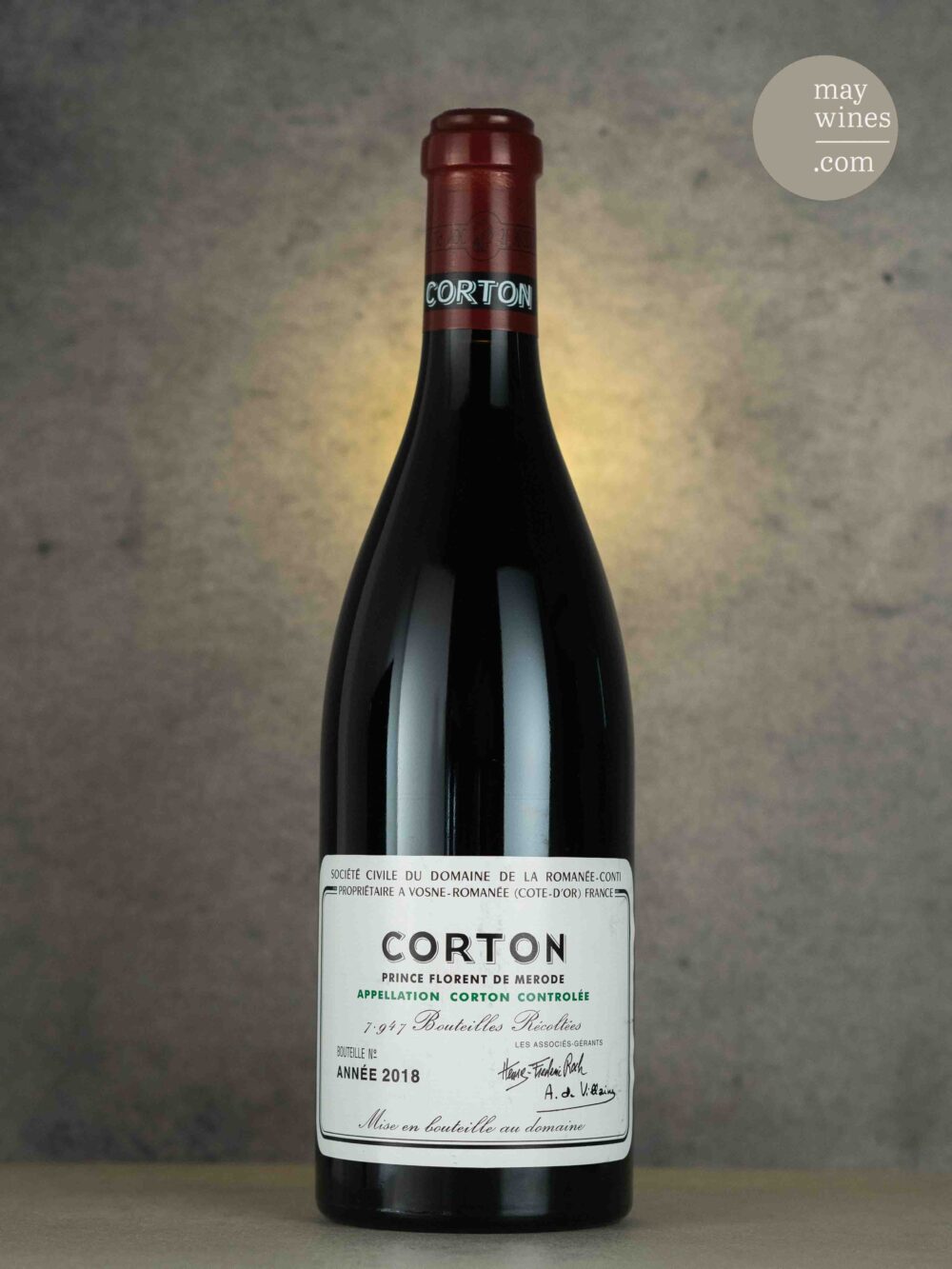 May Wines – Rotwein – 2018 Corton Grand Cru - Domaine de la Romanée-Conti
