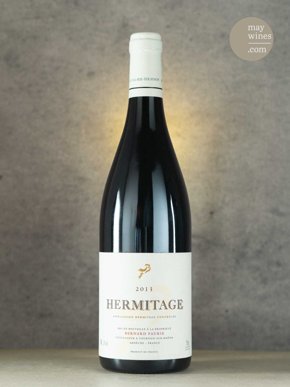 May Wines – Rotwein – 2013 Hermitage Greffieux/Bessard - white capsule - Bernard Faurie