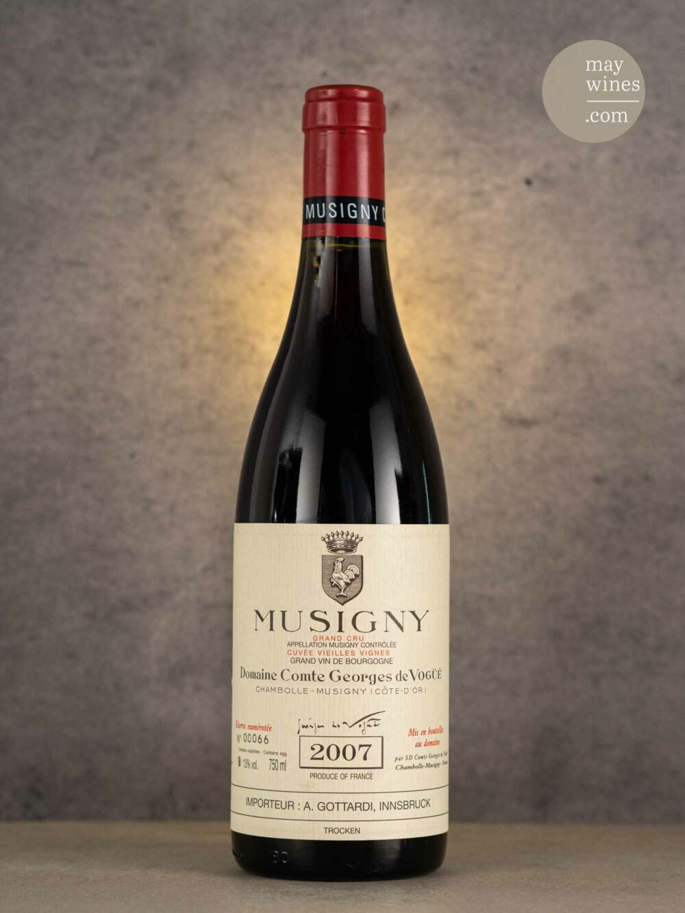 May Wines – Rotwein – 2007 Musigny V. V. Grand Cru - Domaine Comte Georges de Vogüé
