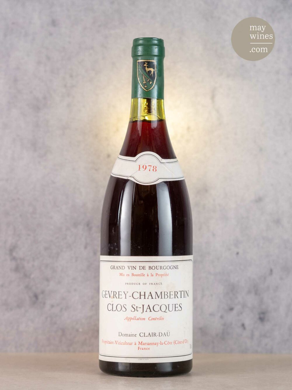 May Wines – Rotwein – 1978 Clos St. Jacques Premier Cru - Domaine Clair Daü