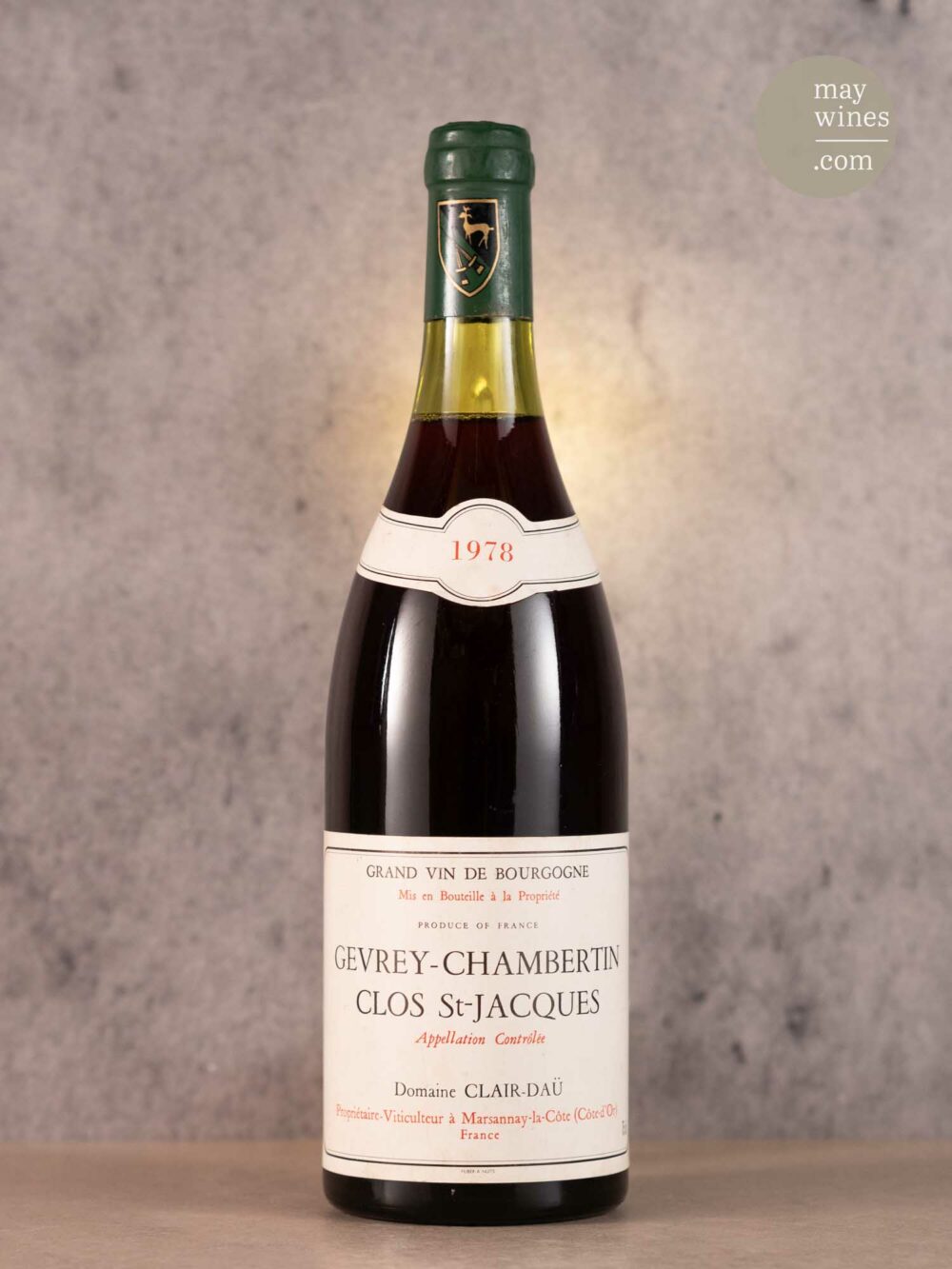 May Wines – Rotwein – 1978 Clos St. Jacques Premier Cru - Domaine Clair Daü